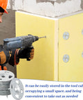 Worker installing 600 Pcs One And One Eighth Inch Galvanized Steel Washers for outdoor construction, fastening foam board project.