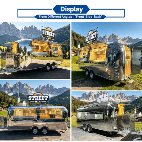 13Ft Stainless Steel Food Trailer Fully Equipped Turnkey Mobile Kitchen Built For Hustlers Straight From The Factory Boss Level Gear Zero Middleman Markup Grind Ready To Roll, displayed from multiple angles.