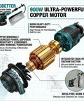 Electric Drywall Sander Kit With Integrated Vacuum Dust Collector And Telescoping Pole Sander Attachment To Power Through Wall Prep Tasks Without Any Dust Mess While Landing That Dope Flawless Finish Daily features 900W copper motor.