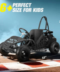 79cc 4 Stroke Gas Go Kart For Kids And Teens With 2.5HP Power, EPA Approved, Steel Tubular Frame, Black Off Road Fun