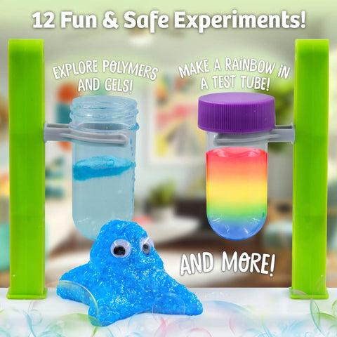 Introductory Science Kit For Kids Ages Five And Up That Feels Like A Real Lab Safe Chemistry Experiments with colorful gels and test tubes