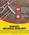 One Quarter Inch Twenty Toggle Anchors With Bolts For Hollow Walls Heavy Duty Winged Anchors with drill bit shown in package