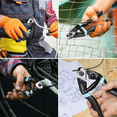 Heavy Duty Cable Cutter Seven And A Half Inch For Wire Rope And Aircraft Cables Cuts Up To Five Thirty Second Inch Diameter in use.