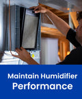 Person installing Whole Home Humidifier Maintenance Kit With Water Panel For 700 Series Humidifiers 700 700A 700M 760 760A 768.