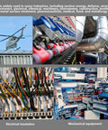 PTFE's diverse industrial applications including aerospace, electrical insulation, and mechanical equipment.