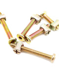 1/4-20 Zinc Plated Hex Socket Cap Bolts And Barrel Nuts Assortment Kit close-up on bolts and nuts for cribs, beds, cots, chairs