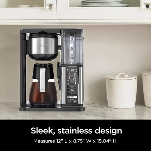 Specialty Coffee Maker For Hot And Iced Brews With Four Styles Classic Rich Over Ice And Specialty Brew Eight Size Options Black on countertop