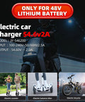 54.6V 2A Fast Electric Bike Charger For 48V Batteries With Electric Scooter, Balance Bike, Bicycle Visuals