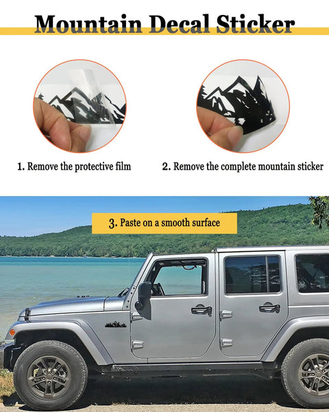Mountain Themed License Plate Frames Gray On Black Raised Mountain Design Plastic Car Tag Holder With Screws Caps 2 Pack 2 Hole Includes Mountain Vinyl Sticker application instructions