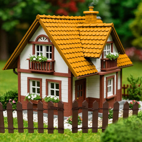 35 Inch Mini Fairy Garden Fence Wood Picket Fence for Dollhouses Planters and Fairy Gardens Brown Rustic Tiny Garden Barrier