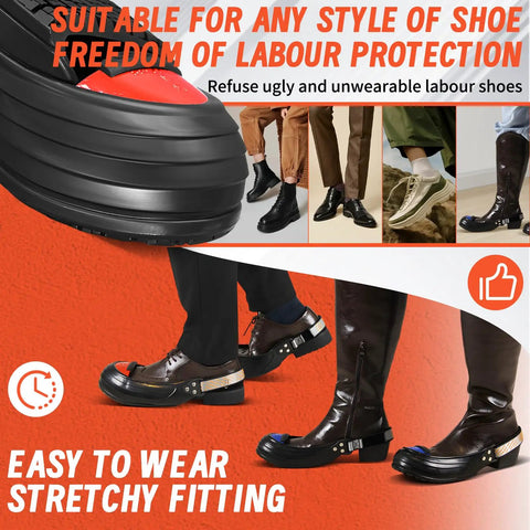 Steel Toe Shoe Covers With Grippy Slip Resistant Overshoes, CE And ASTM Certified, Ultra Lightweight Titanium Toe Cap, Oilproof And Acid Alkali Resistant For Industrial Work, Heavy Duty Protection In A Lightweight Overfoot Design