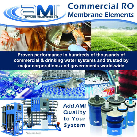 AMI Commercial RO Membrane Elements for water systems, featuring 2.5 By 21 Inch Reverse Osmosis Membrane For Tap Water, Top-Notch.