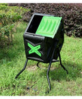 Outdoor 140L Dual Chamber Rotary Compost Bin For Backyard Garden Waste Transforming Kitchen Scraps Into Rich Fertilizer