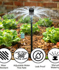 Game Changing 32 Pack Mushroom Bubblers Irrigation Heads With Smooth Adjustment Flow Control Valve Black Sprinkler Emitters watering plants.