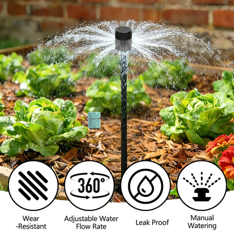 Game Changing 32 Pack Mushroom Bubblers Irrigation Heads With Smooth Adjustment Flow Control Valve Black Sprinkler Emitters watering plants.