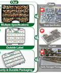 Garage-Ready 850-Piece Rivet Nut Kit With SAE And Metric Sizes, Flat Head Threaded Inserts For DIY Projects And Auto Repairs Includes M3 To M10 And Inch Sizes Like 1/4-20, 5/16-18, 3/8-16. Multiple sizes in labeled durable case