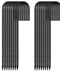 16 pack 12 inch J-hook ground stakes heavy duty steel anchors for tents, fences, trampolines, and outdoor decor windproof lawn stakes