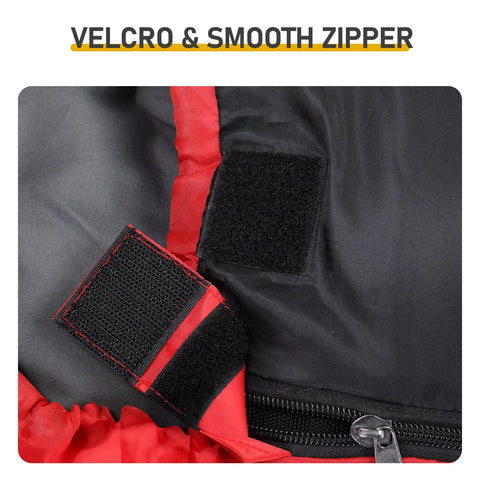 Cozy Cold Weather Sleeping Bag For Adults Perfect For Backpacking And Camping Lightweight with velcro and zipper close-up