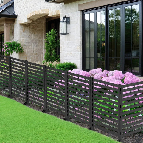 12 Pack Plastic Fence Panels Privacy Screen For Backyard Patio Balcony No Tools Required Modular Garden Fence Black by house