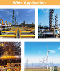 Industrial and energy facility images illustrating applications for Lead Free Water Pressure Gauge 60 Psi 2 Inch Dial.