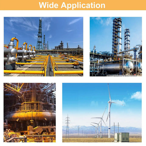 Industrial and energy facility images illustrating applications for Lead Free Water Pressure Gauge 60 Psi 2 Inch Dial.