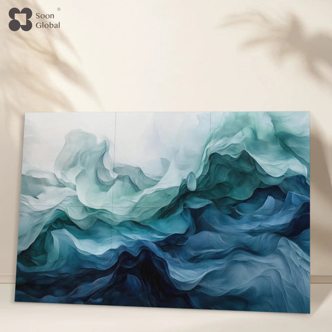 Premium Acoustic Wall Panels Amp Up Your Room Tone with Dazzling Aqua Dreams Artistry made from heavy duty polyester fiber.