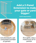 3 In 1 Metal Superyard Baby Play Yard With 6 Panel Playpen, Gate, And Extra Wide Fence For Toddlers, shown in living room setup