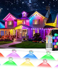 Outdoor String Lights for Patio and Backyard LED Waterproof Shatterproof Bulbs 300 ft 75 ft 4 Pack house decorated at night