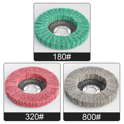 180#, 320#, 800# grit nylon fiber flap discs from 15-Piece Nylon Fiber Flap Disc Set For Angle Grinder, 4.5 By 0.875 Inch Buffing And Polishing Wheels