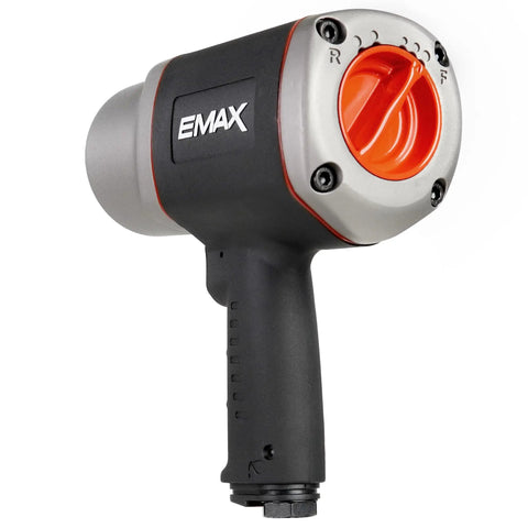 Shop Grade 3/4 Inch Drive Air Impact Wrench Featuring 1400 Ft Lbs Torque And 6000 Rpm Speed And Adjustable Pneumatic Mechanic Tool shown from the side.