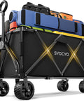 Heavy Duty Foldable Wagon Cart With 420 Lb Capacity And Big Wheels For Sand Camping Garden Sports And Grocery Hauls loaded with gear