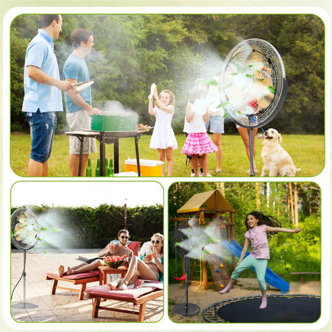 Outdoor Misting Fan Kit Anti Leak System With 19.69Ft Tubing 6 Brass Nozzles 6m Line And 3/4 Inch Adapter for backyard patio cooling