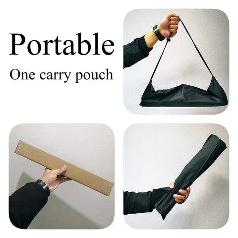 Adjustable Tent Poles Set Of Two For Tarp Canopy Camping Replacement in black carry pouch and box packaging