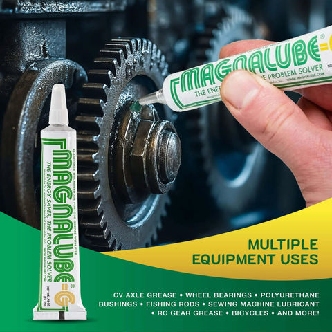 All Purpose Grease With PTFE For Hinges Tracks 3D Printers Marine Reels Bearings And Joints No Drips Or Leaks Waterproof High Temp Dielectric Lubricant 0.75 Oz Tube 1 Pack being used on a gear