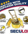 Heavy Duty 2 Inch Ratchet Tie Down Straps With Double J Hooks 27 Foot 3,333 Lbs Working Load Limit 10,000 Lbs Break Strength