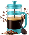 Aqua 34 oz French Press Espresso And Tea Maker With Triple Filters Stainless Steel Plunger And Heat Resistant Borosilicate Glass Carafe