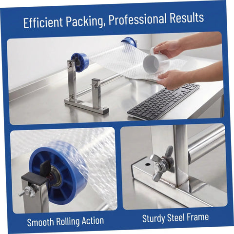 Manual Stretch Film Dispenser Wrapping Machine With Metal Plastic Frame Keepin It Simple Lightweight Hand Operated Unwinding Film Holder For Moving Relocation And Regular Wrapping Supplies, steel frame