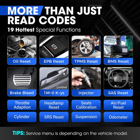 Bluetooth OBD2 Scanner For iPhone And Android With Full System Diagnostics AutoVIN 19 Reset Functions display