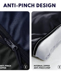 Close-up of anti-pinch design on XXL Winter Sleeping Bag For Adults With Draft Collar And Zipper Guard Keeps Body Heat In