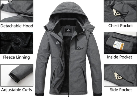 Women's Snow Ski Jacket Cozy Warm Winter Coat Waterproof Windproof Built For The Slopes Snowboarding Mountain Hiking Gear