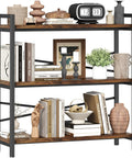 Built Like A Tank Three Tier Bookshelf With Pretty Dang Roomy Shelves, Industrial Vintage Wood And Metal Storage Rack with decor and books.