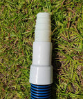 Universal 1-1/2-Inch By 1-1/4-Inch Pool Hose Coupling Connector Adapter For Above-Ground Inflatable Pools Vacuum Hose Filters Pumps Skimmers 9 Inch Length Rigid Inside Coupler 3 Pack, white plastic