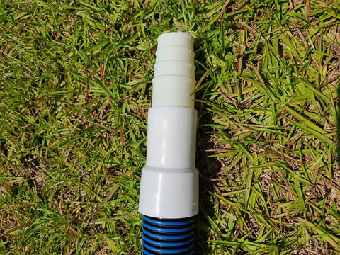 Universal 1-1/2-Inch By 1-1/4-Inch Pool Hose Coupling Connector Adapter For Above-Ground Inflatable Pools Vacuum Hose Filters Pumps Skimmers 9 Inch Length Rigid Inside Coupler 3 Pack, white plastic