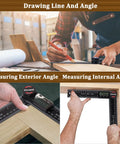 Handy Angle Finder Protractor With 7 Inch Ruler For Woodworking Carpentry And Construction DIY Friendly Readout in use.