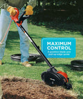 Person using 2 In 1 Electric Lawn Edger And Trencher With 12 Amp Corded Power, 7.5 Inch Cutting Width, outdoors on grass lawn.