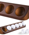 Wooden Two Pack Golf Ball Display Case Wall Mount For Twelve Standard Golf Balls. Holds 6 balls, angles highlight design.