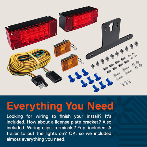 Beefed Up 36 LED Trailer Light Kit With Amber Marker For Over 80 Inch Trailers DOT Approved Waterproof IP67 components
