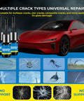 Windshield Crack Repair Kit Three Bottles Nano Quick Fix Glass Repair Liquid For Cracks Chips Bullseye Star Shaped Scratches
