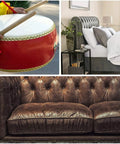 Killer One Inch Gold Antique Upholstery Tacks Pack Of Thirty For Slick Furniture Restorations, red drum, tufted bed, tufted leather couch