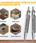 5 Piece Screw Extractor Set For Stripped Screws And Bolts Drill Bit Tools showing examples of rusted and broken screws